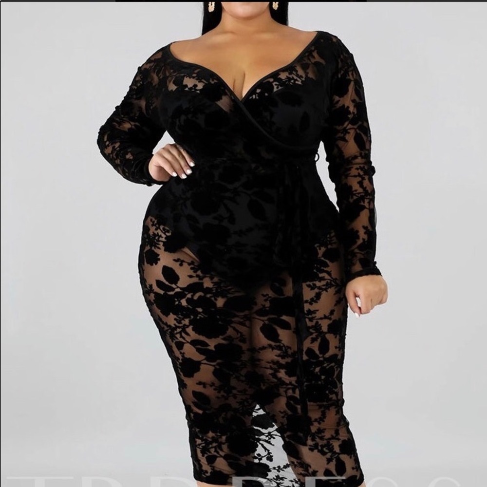 Mesh see-thru sexy dress